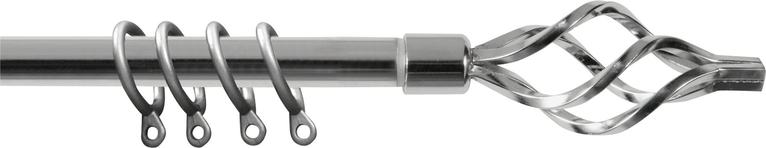 Buy HOME Extendable Metal Twist Curtain Pole Set Chrome at Argos.co