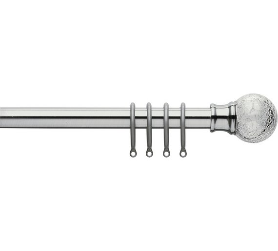 Buy Collection Cora Extendable Metal Glass Curtain Pole S.Steel at