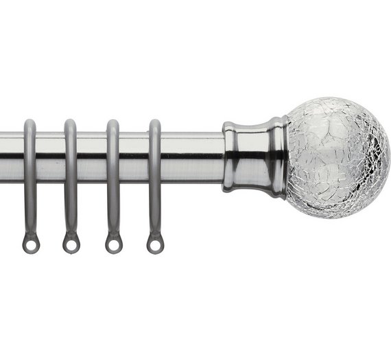 Buy Collection Cora Extendable Metal Glass Curtain Pole S.Steel at