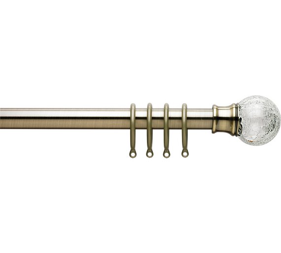 Buy Collection Cora Extend Metal Glass Ball Curtain Pole Brass at