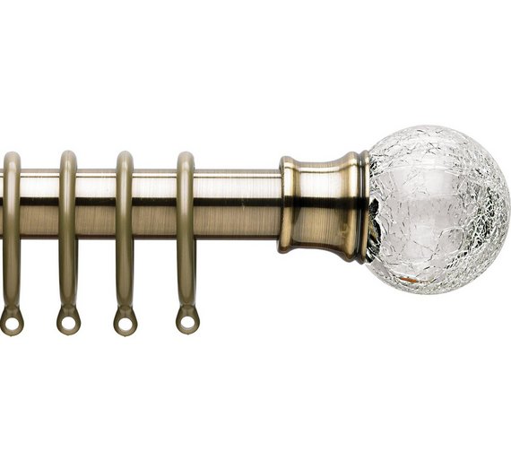 Buy Collection Cora Extend Metal Glass Ball Curtain Pole Brass at