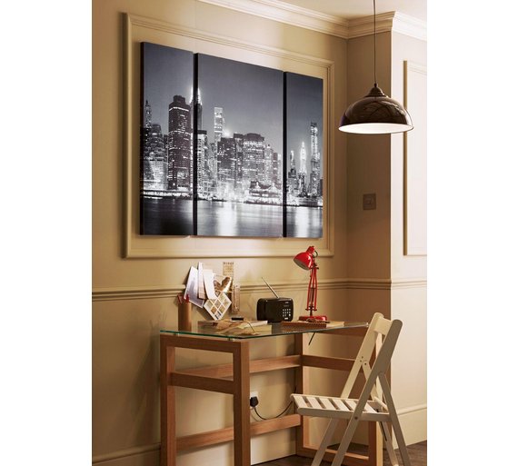 Buy Collection New York At Night Triptych Canvas Set of 3 at Argos.co