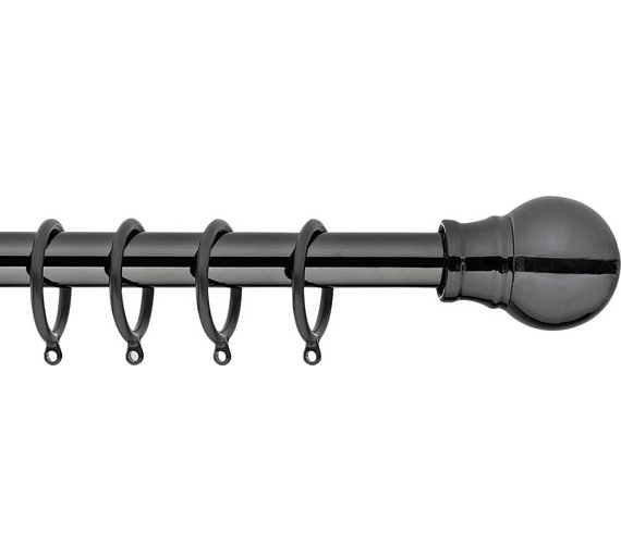 Buy Collection Extendable Metal Ball Curtain PoleBlack Nickel at Argos