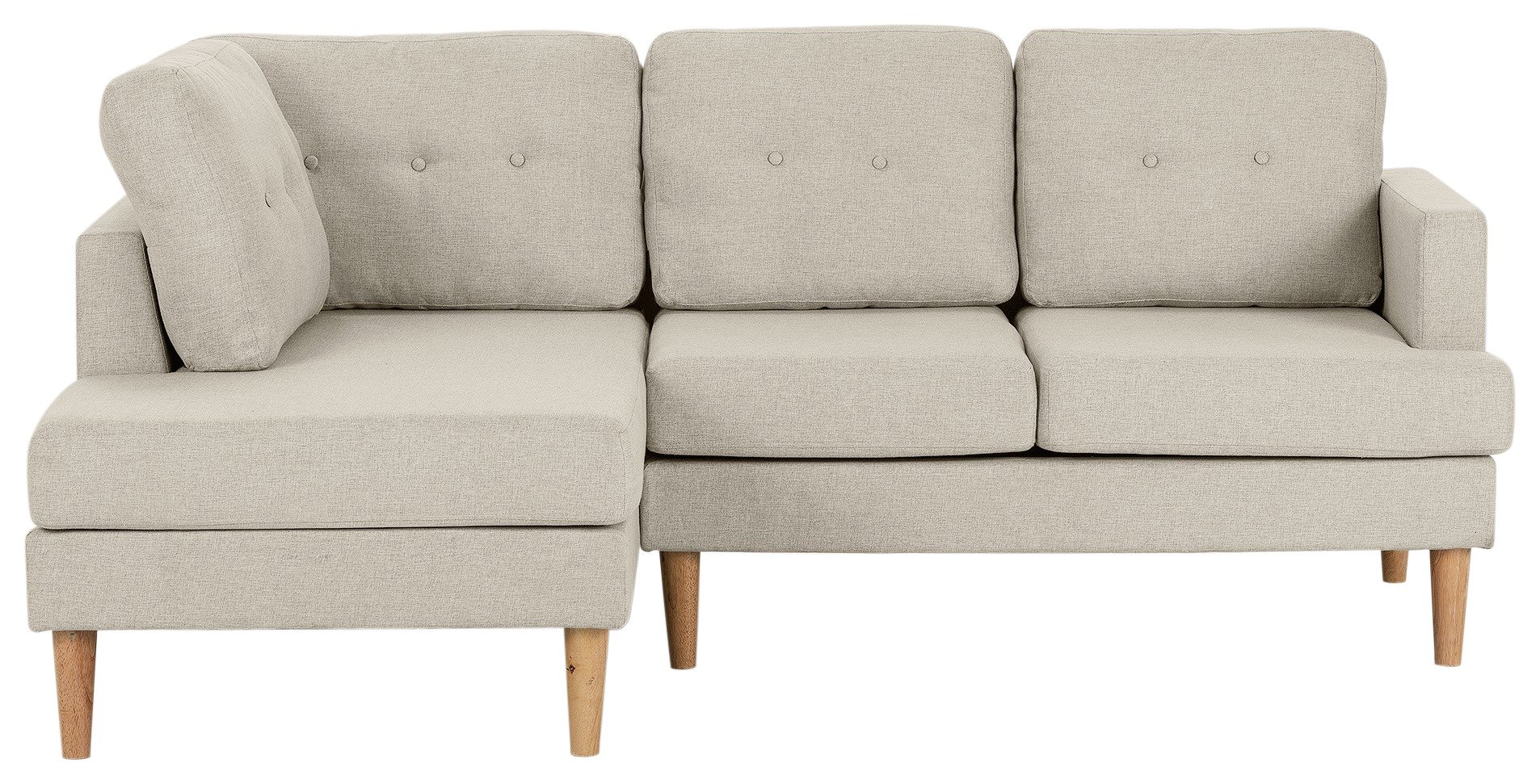 HOME - Joshua - Fabric Left Hand Corner Sofa - Natural Review