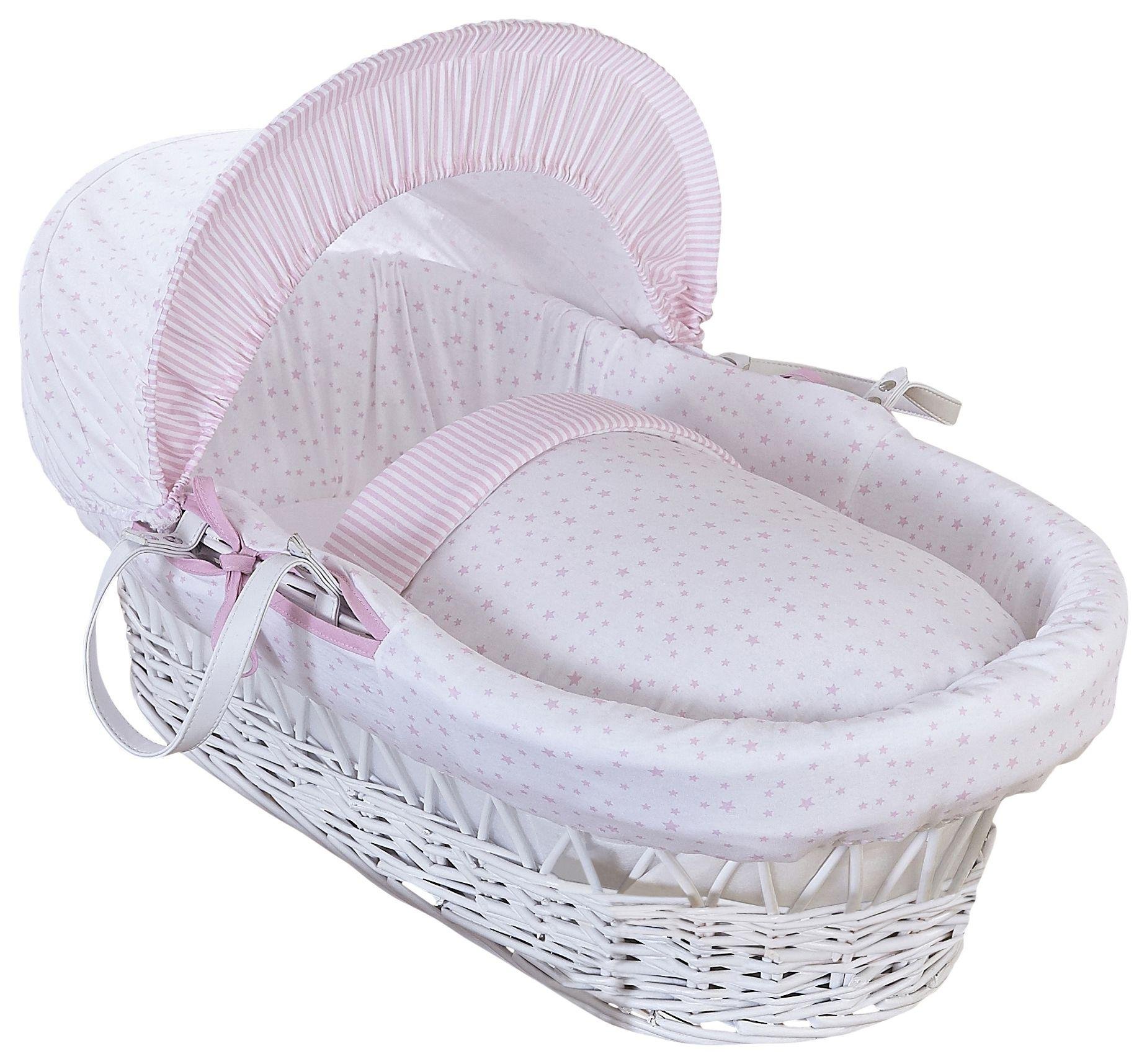 Clair De Lune Stars & Stripes White Wicker Moses Basket Review