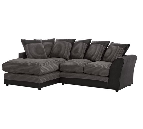 Buy HOME Harley Regular Fabric Left Hand Corner Sofa Charcoal at