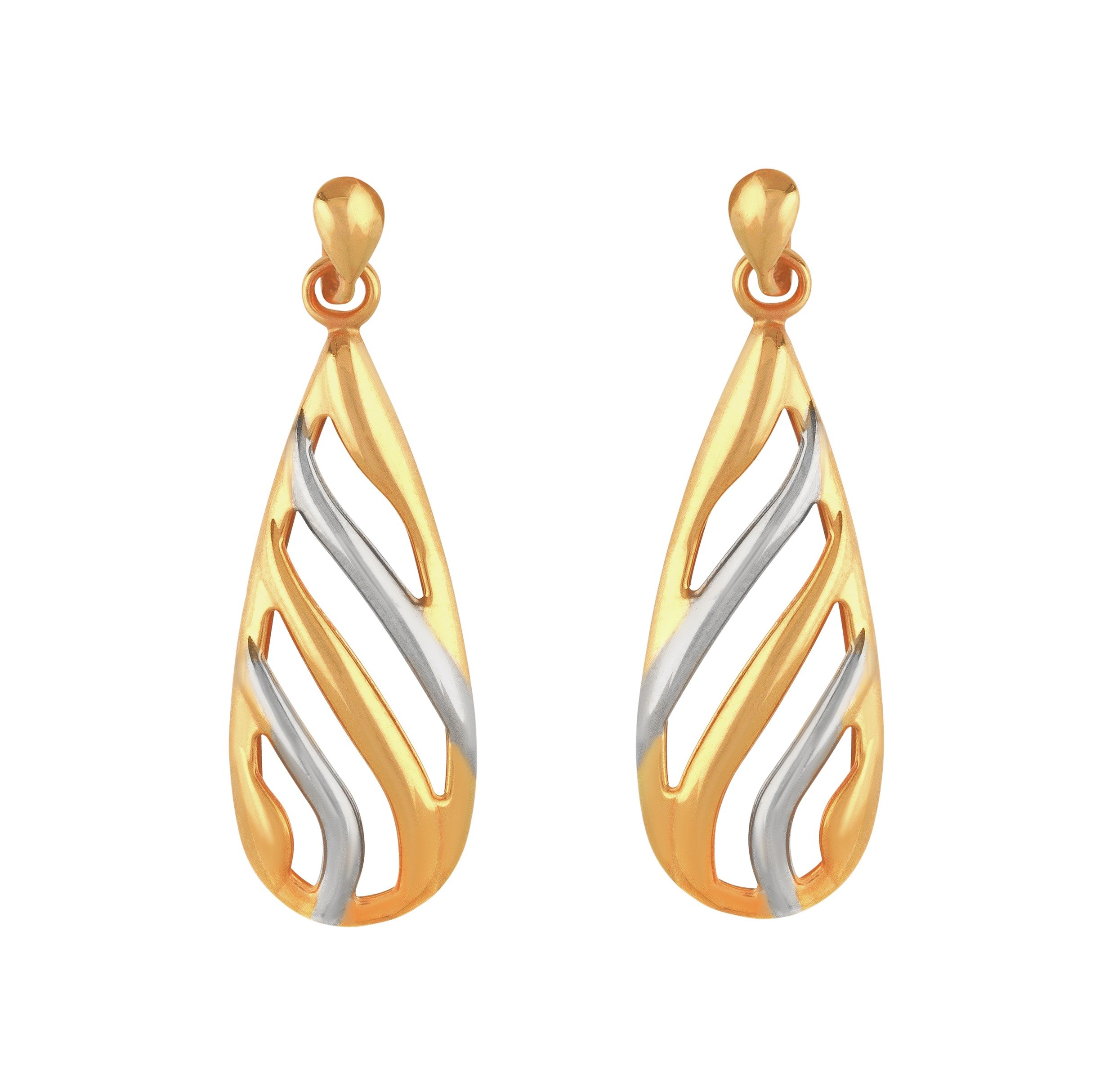 Revere 9ct Gold Two Tone Swirl Teardrop Earrings review