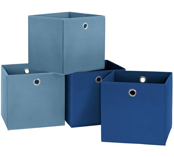 Buy Hygena Set of 4 Large Boxes Dark & Light Blue at Argos.co.uk