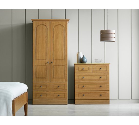 Buy Collection Stratford 2 Door 2 Drawer Wardrobe Oak Effect at Argos