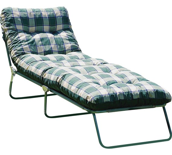 Buy HOME Multi-Position Sun Lounger with Cushion - Green at Argos.co.uk