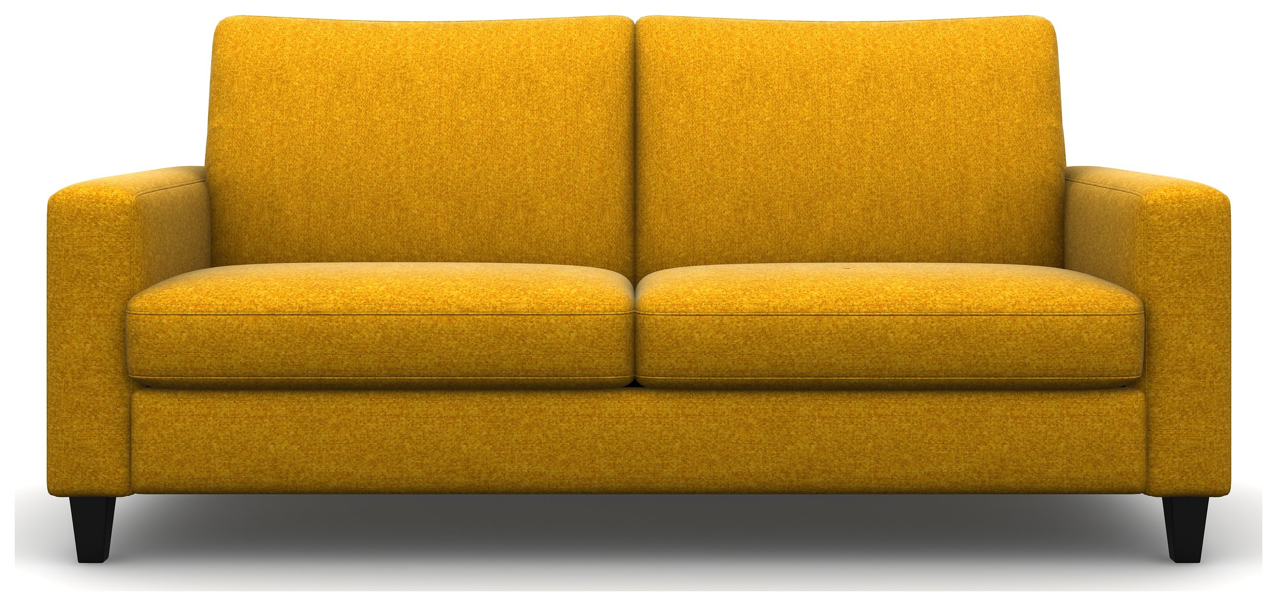 Heart of House Harrison 4 Seat Tweed Fabric Sofa - Saffron Yellow + Black Legs. Review