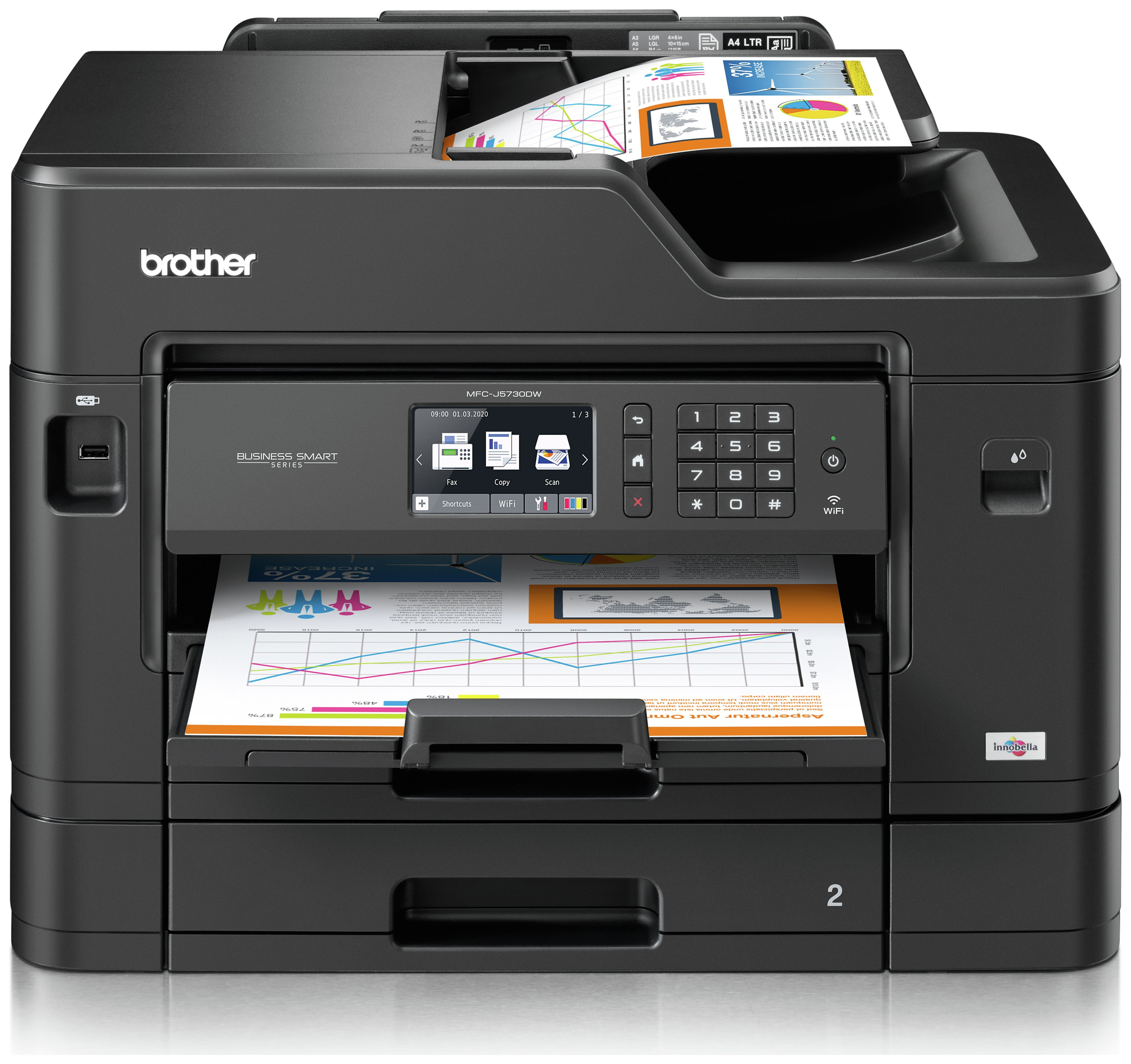Brother MFCJ5730DW AllinOne Inkjet Printer. Review Review Electronics