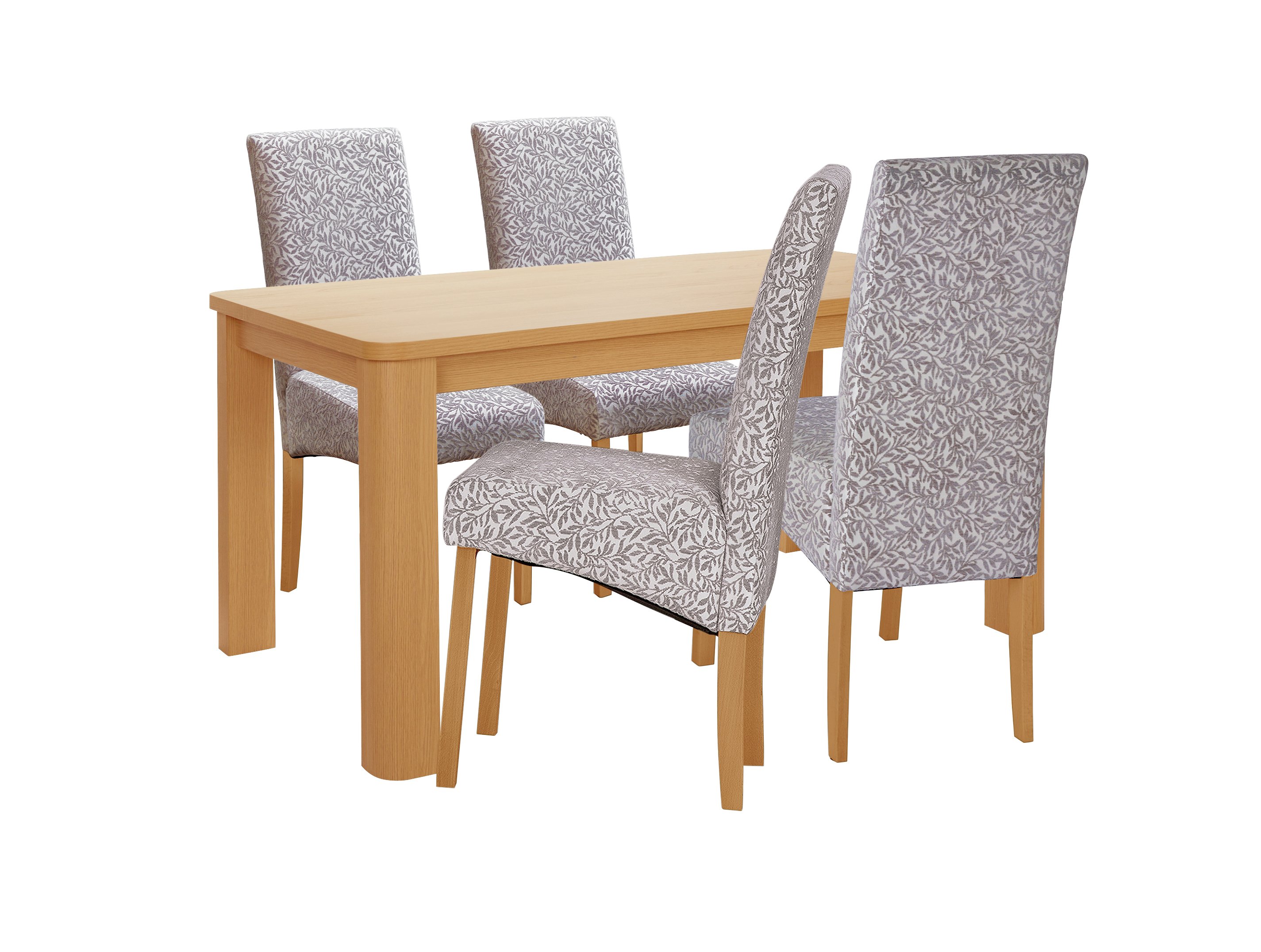 Collection Swanley 150cm Oak Table & 4 Chairs - Floral Review