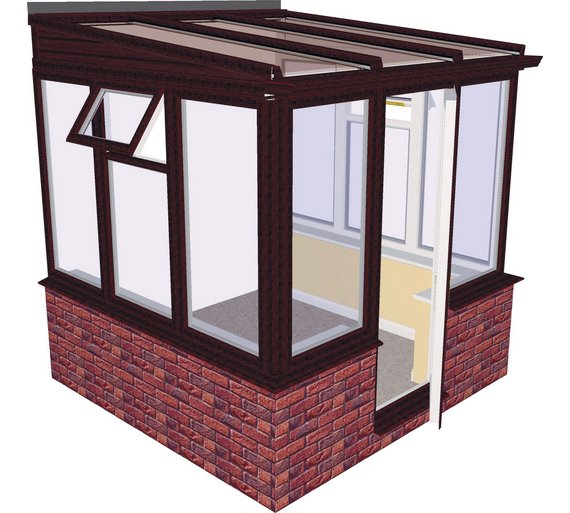 Buy Traditional Dwarf Wall Small ConservatoryRosewood on White at