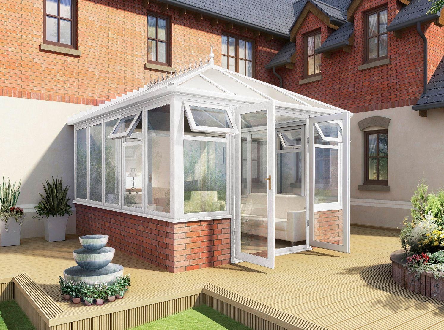 Edwardian Dwarf Wall Extra Large Conservatory-White. Review