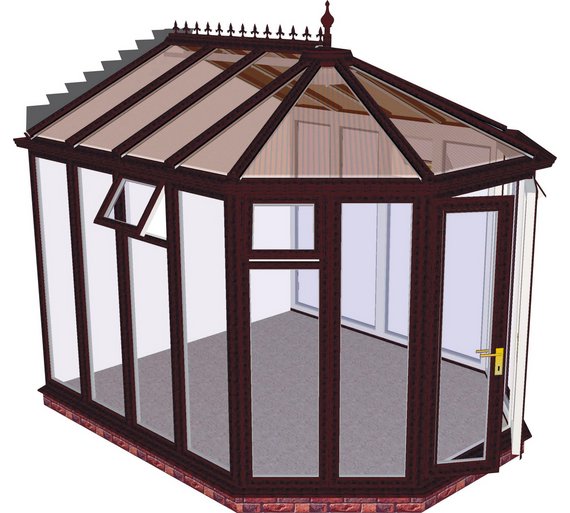 Buy Victorian Full Height XL Conservatory Rosewood on White at Argos