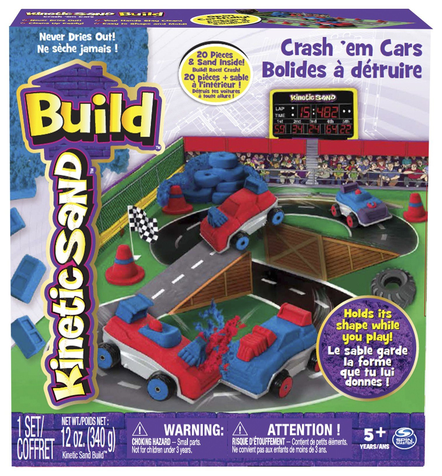 Kinetic Sand Build Crash'em Cars Set. Review