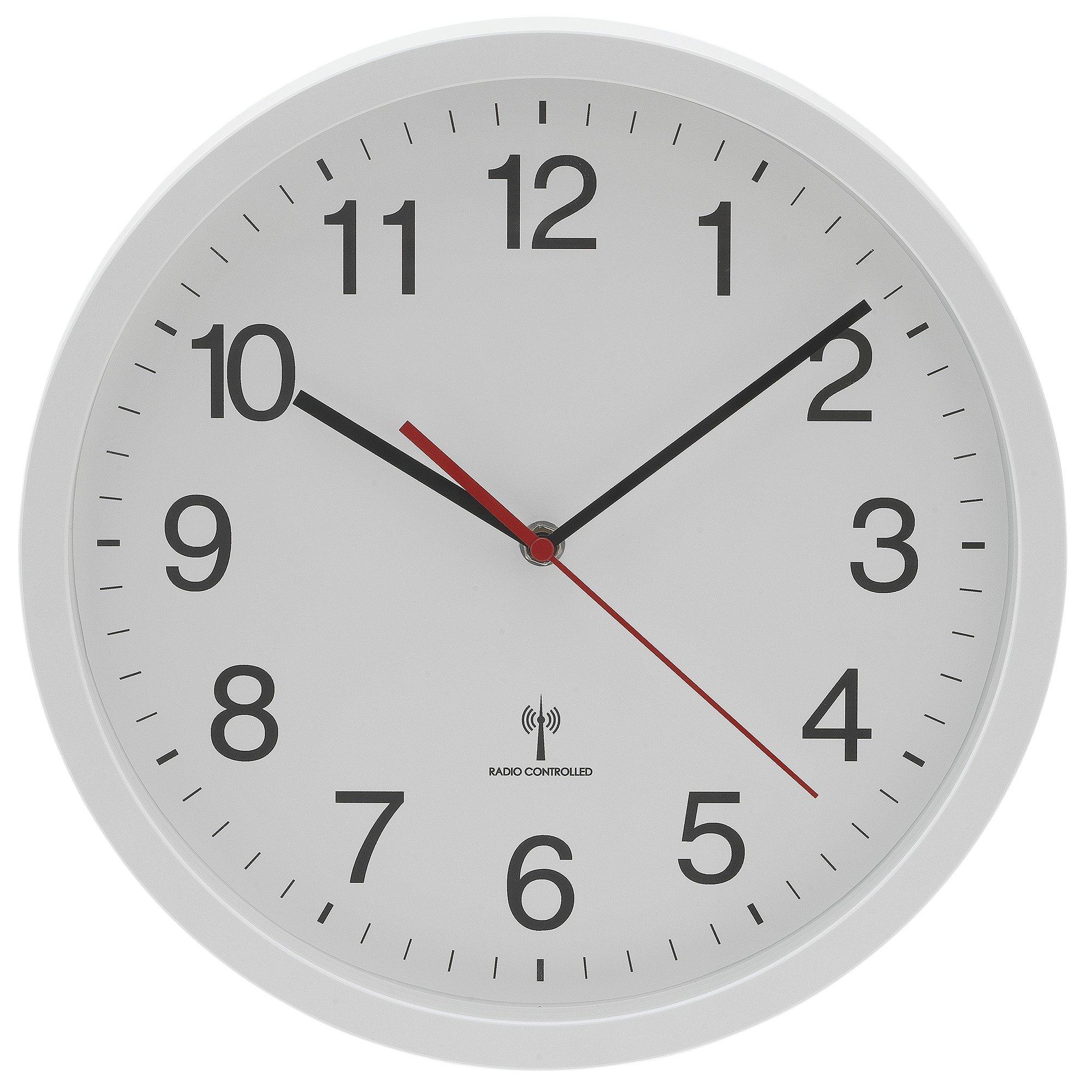 'Home Radio Controlled Wall Clock - White