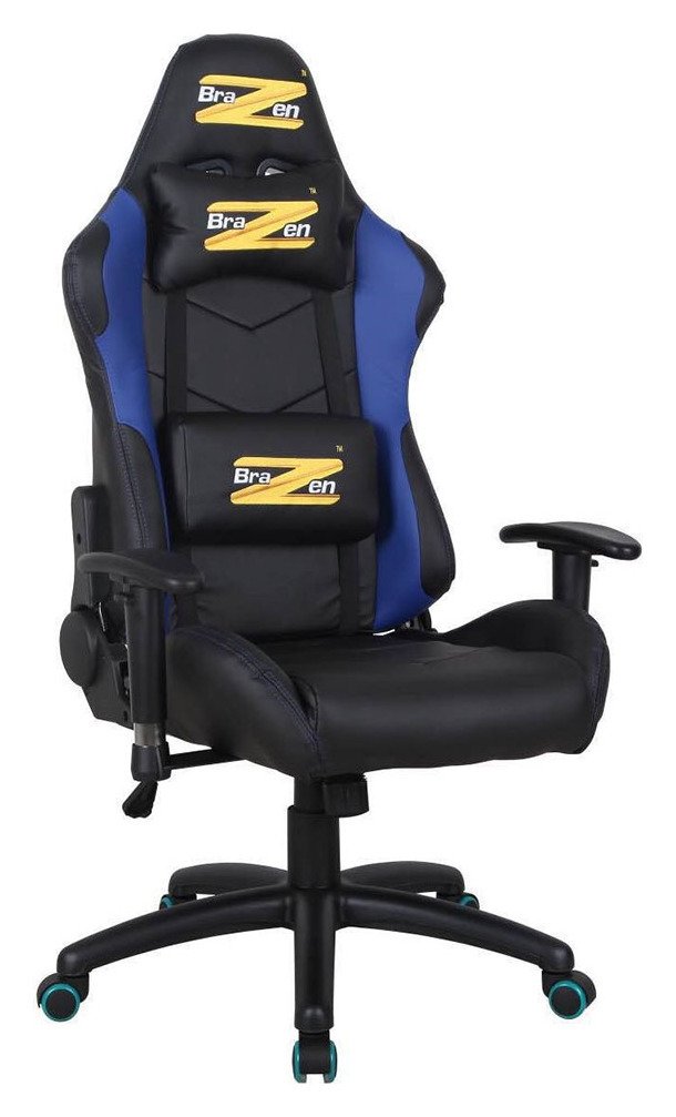 BraZen Shadow Pro PC Gaming Chair Black and Blue. Review Review