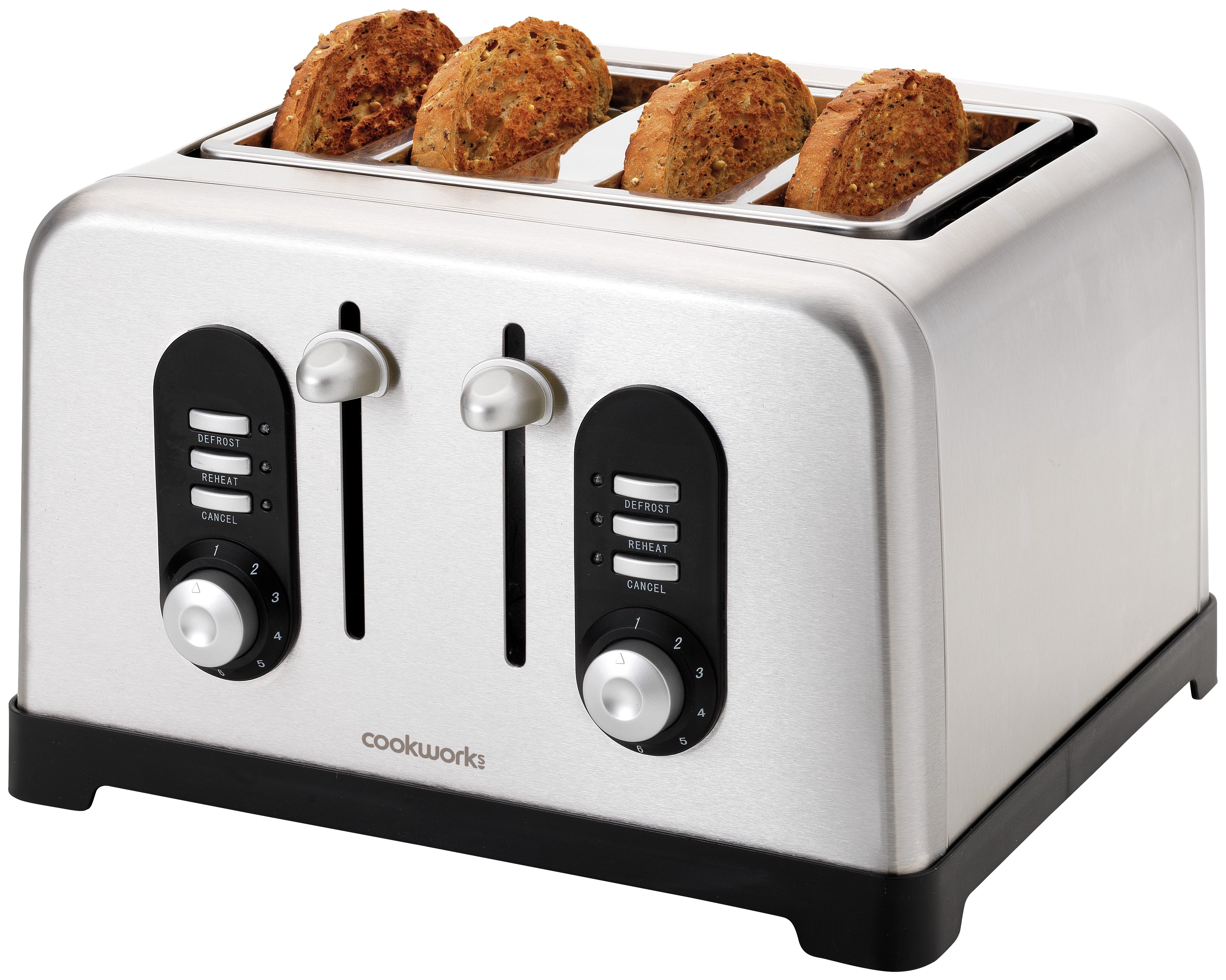 'Cookworks Premium 4 Slice Toaster - Stainless Steel