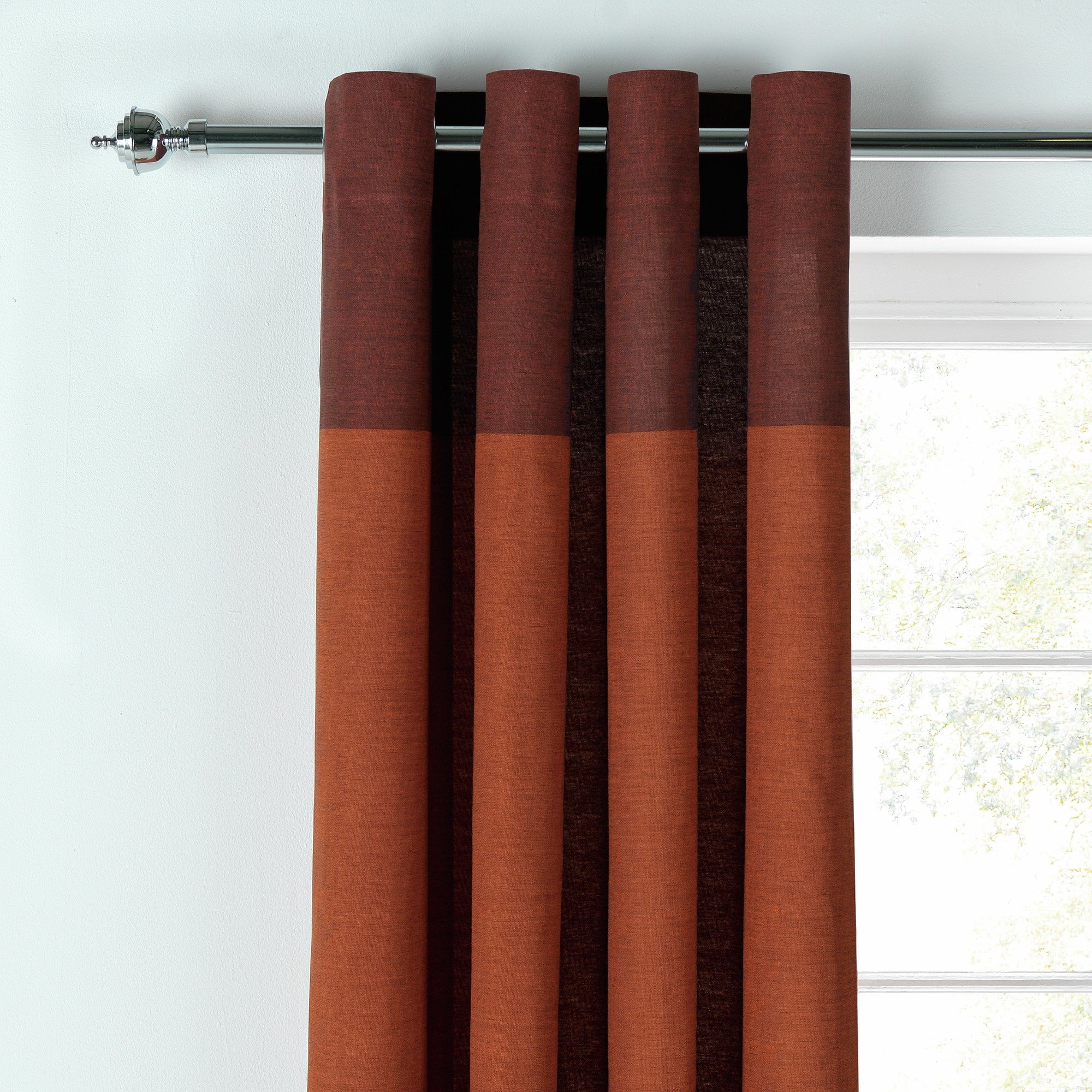 HOME Dublin Unlined Eyelet Curtains - 229x229cm - Brick Review