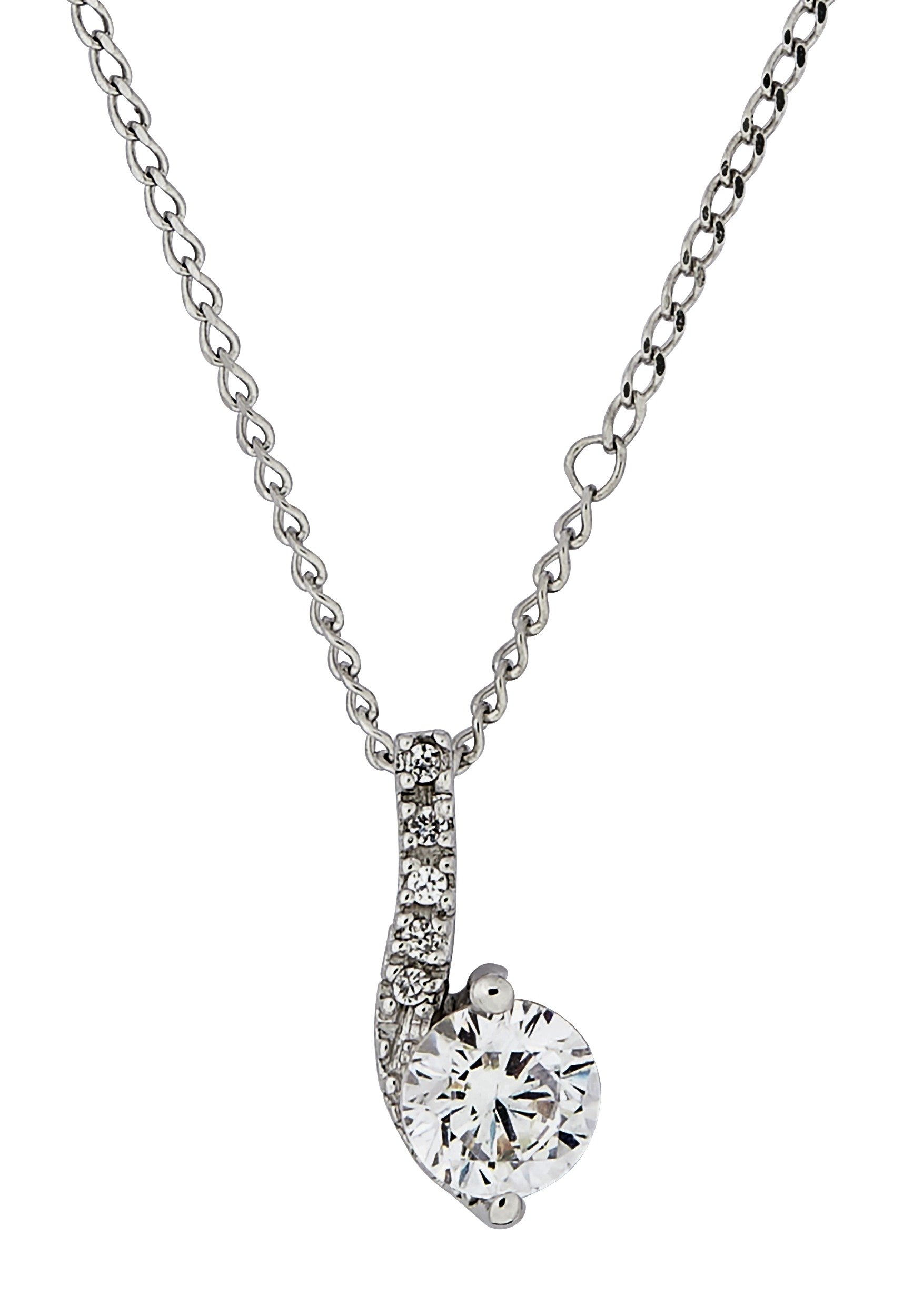 Revere 9ct White Gold Cubic Zirconia Curl Pendant review