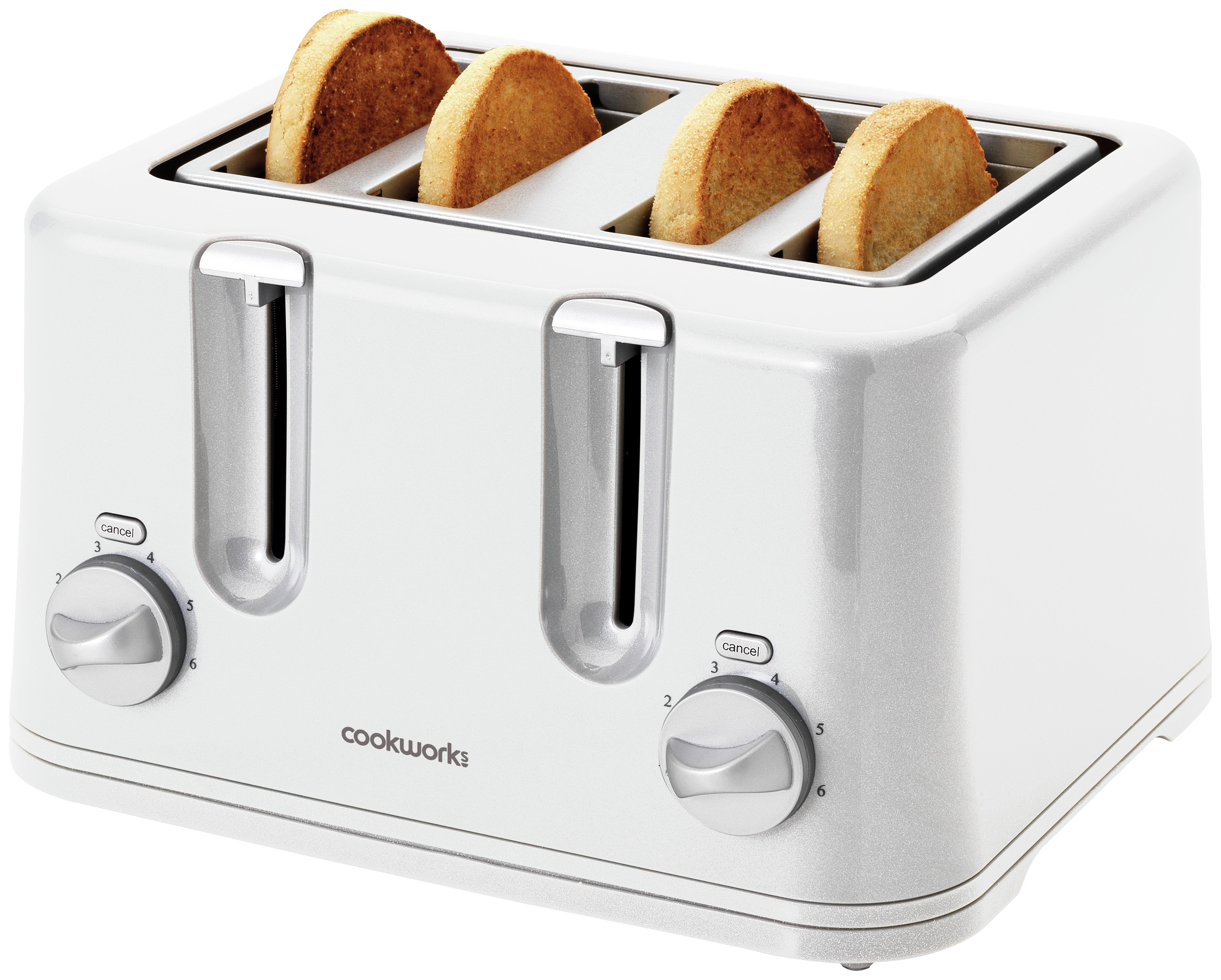 'Cookworks 4 Slice Toaster - White