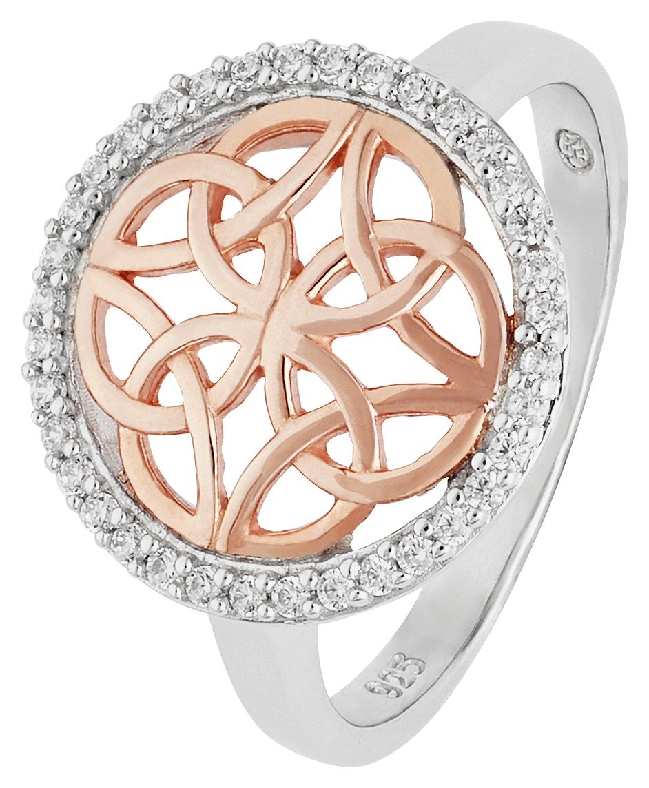 Revere Silver & 9ct Rose Gold Plated Silver Celtic CZ Ring review