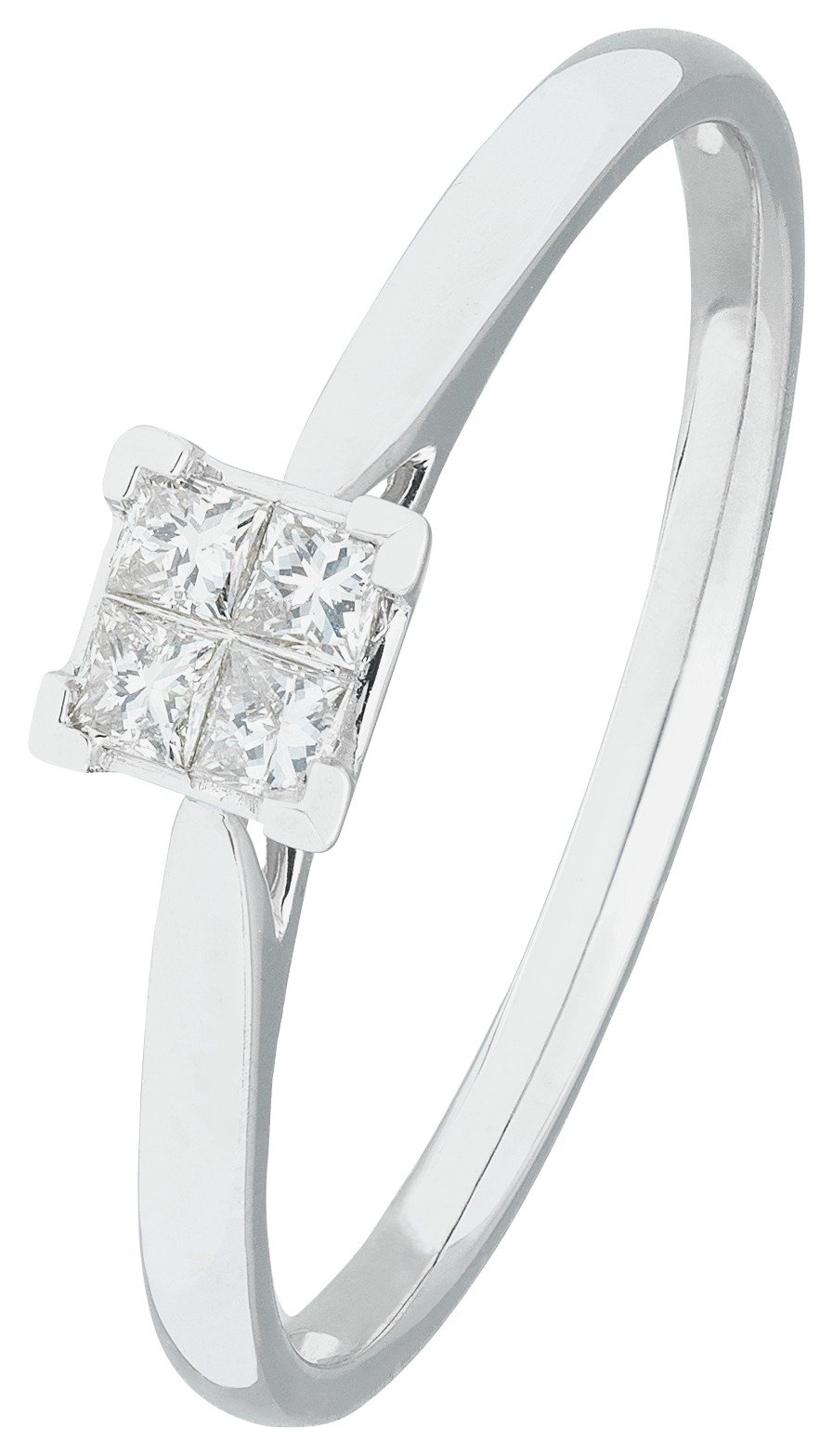 Revere 9ct White Gold 0.15ct tw Princess Cut Diamond Ring review