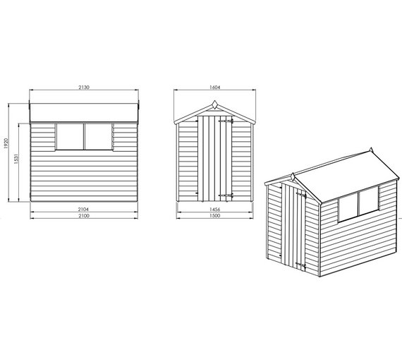Buy Mercia Overlap Wooden Garden Shed 7 x 5ft at Argos.co.uk Your