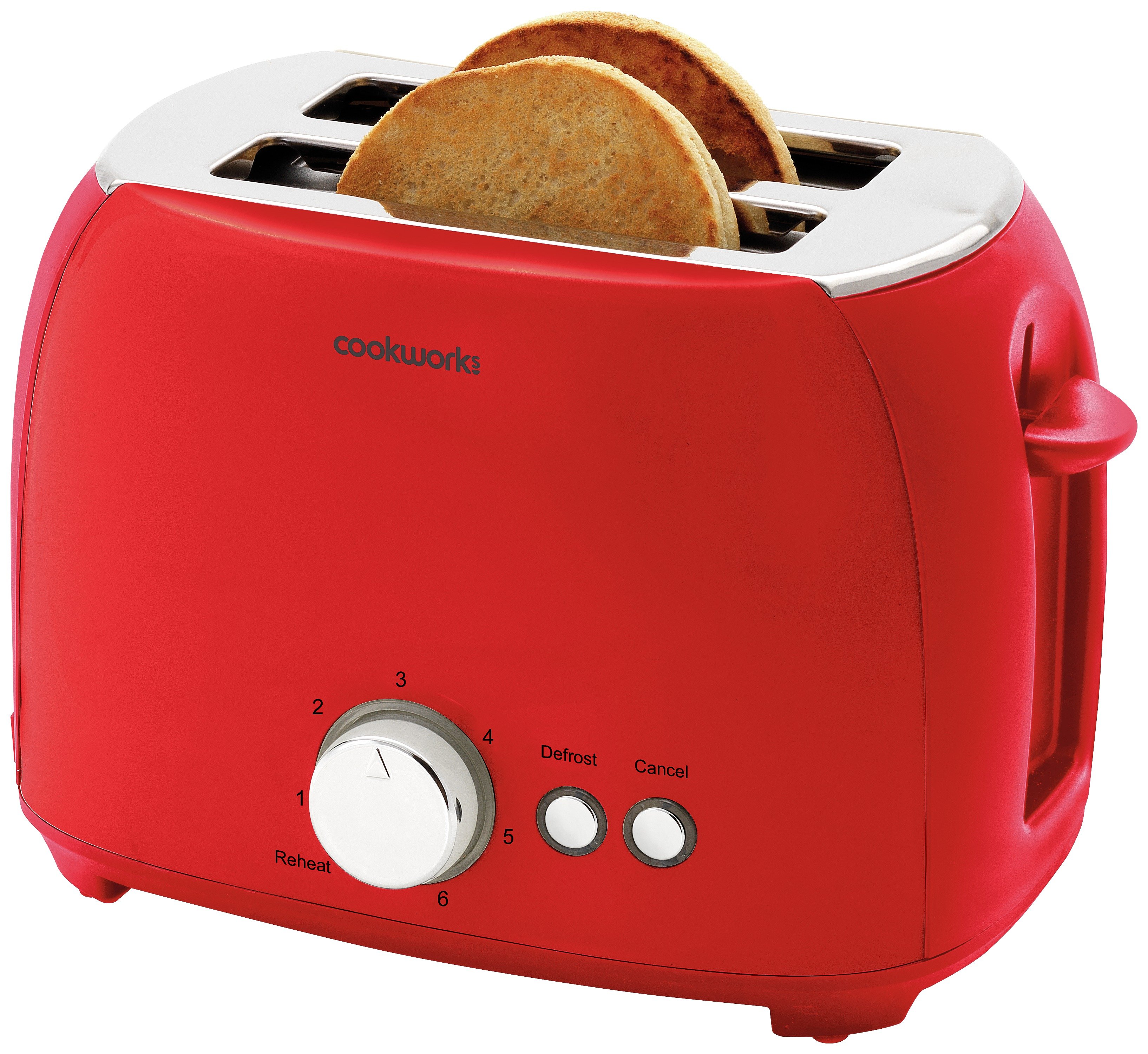 'Cookworks 2 Slice Toaster - Red