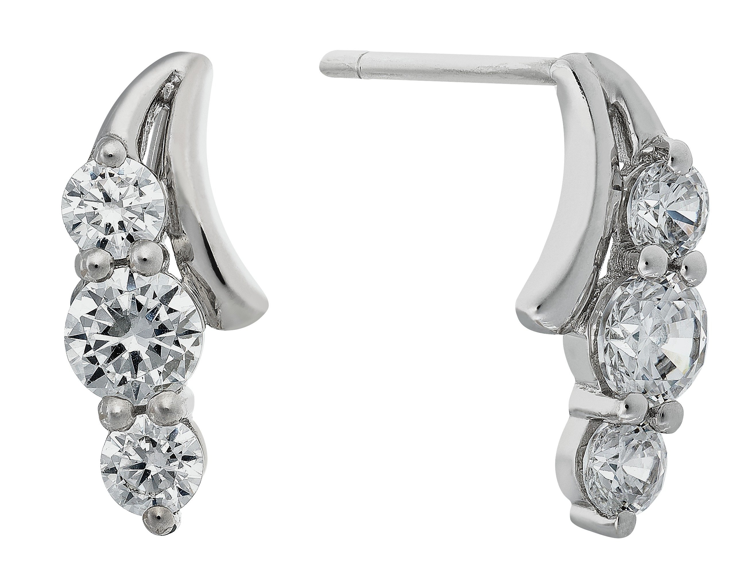 Revere Platinum Plated Cubic Zirconia Trilogy Earrings review