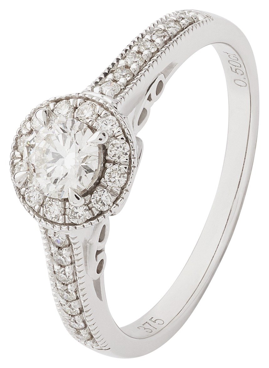 Revere 9ct White Gold 0.50ct tw Diamond Cluster Ring review