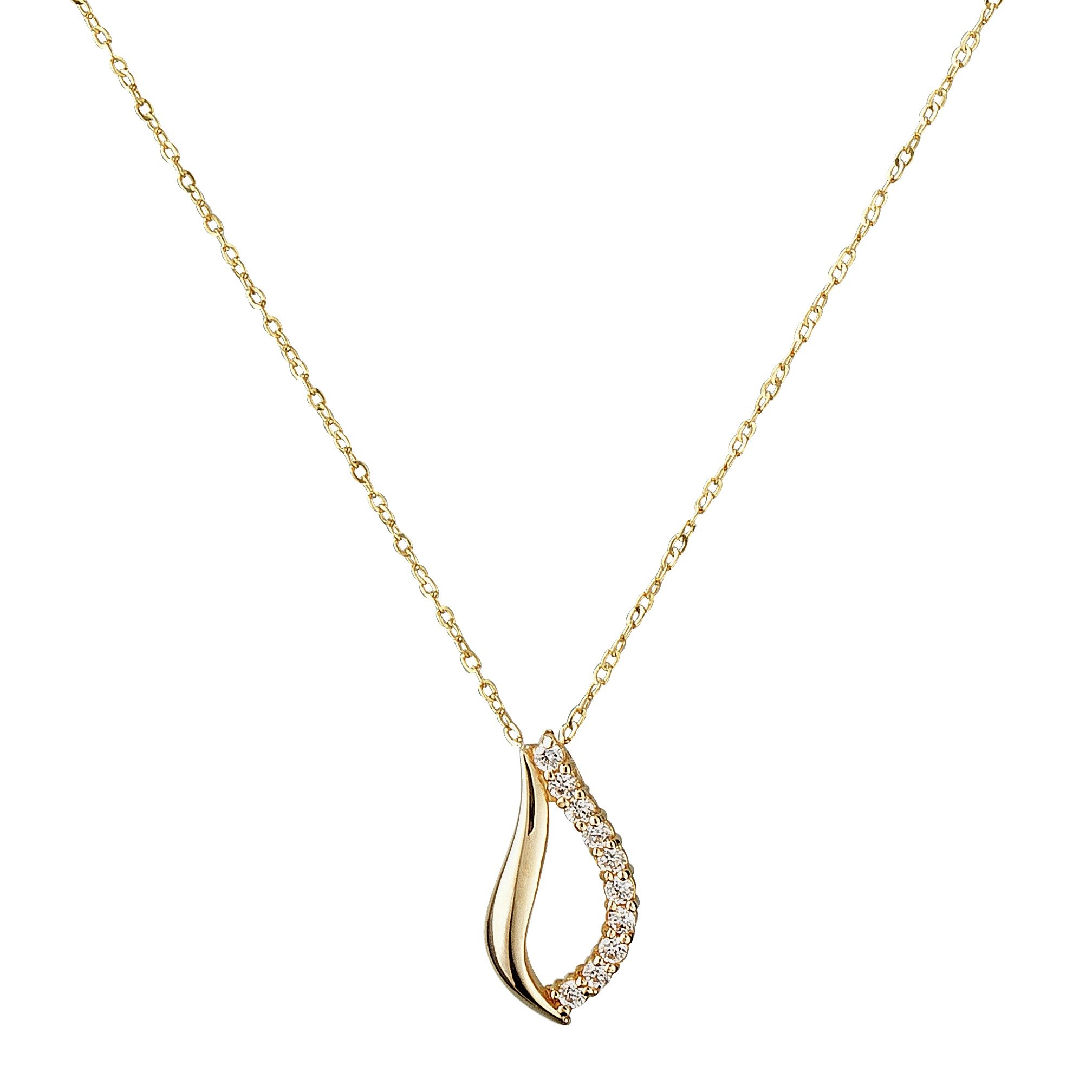 Revere 9ct Gold Cubic Zirconia Teardrop Pendant Review