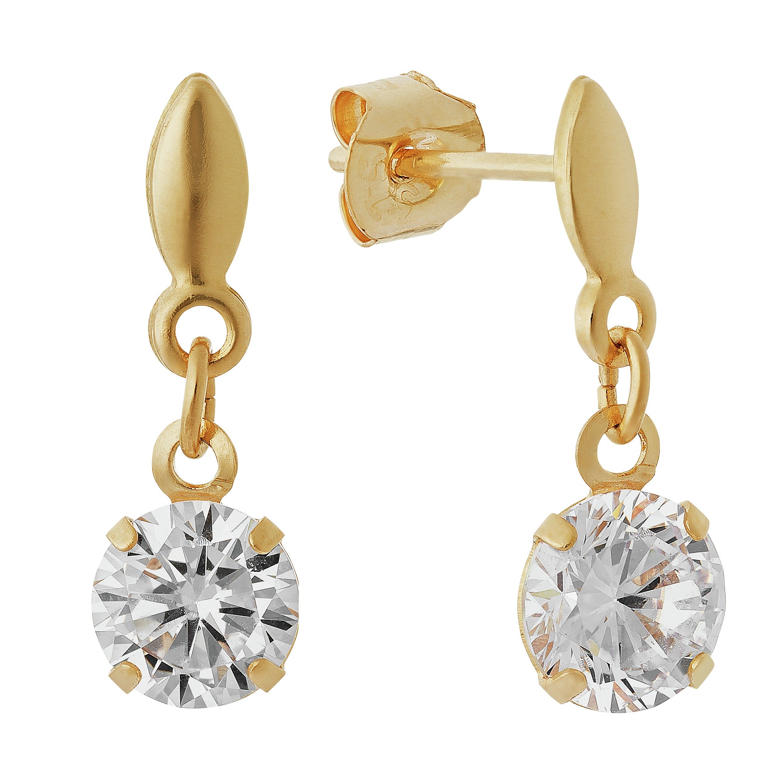 Revere 9ct Gold Cubic Zirconia Round Drop Earrings review