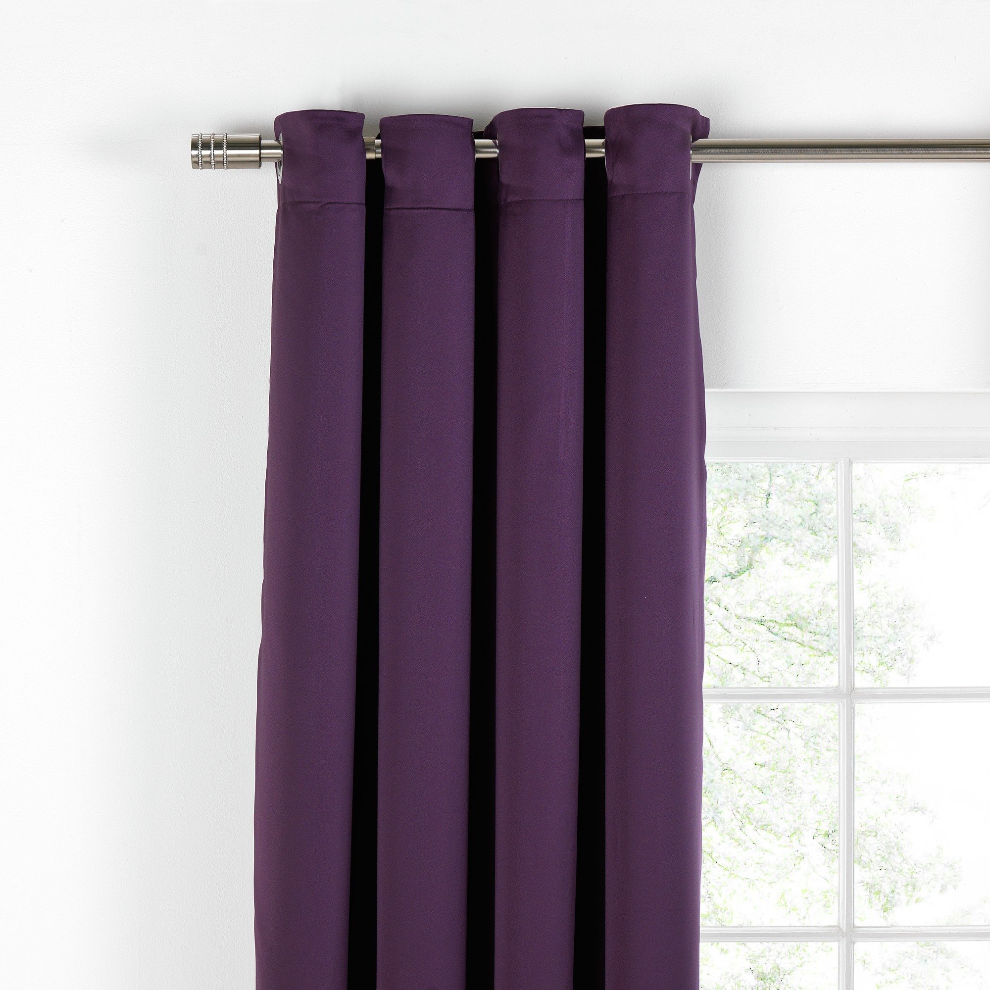 Collection Tiamo Satin Lined Curtains - 168x137cm - Plum Review