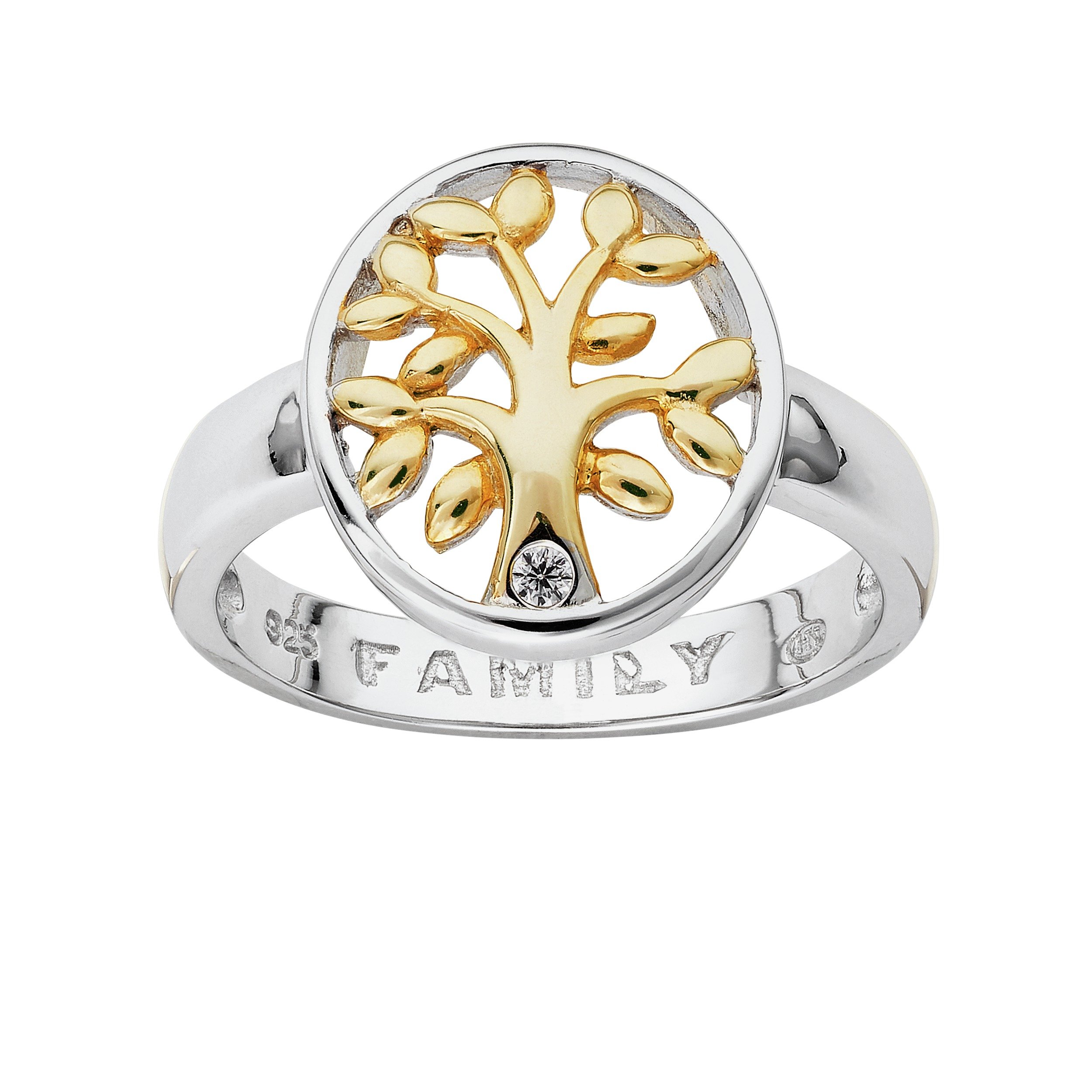 Moon & Back Silver and Gold Plated Silver Tree CZ Ring review