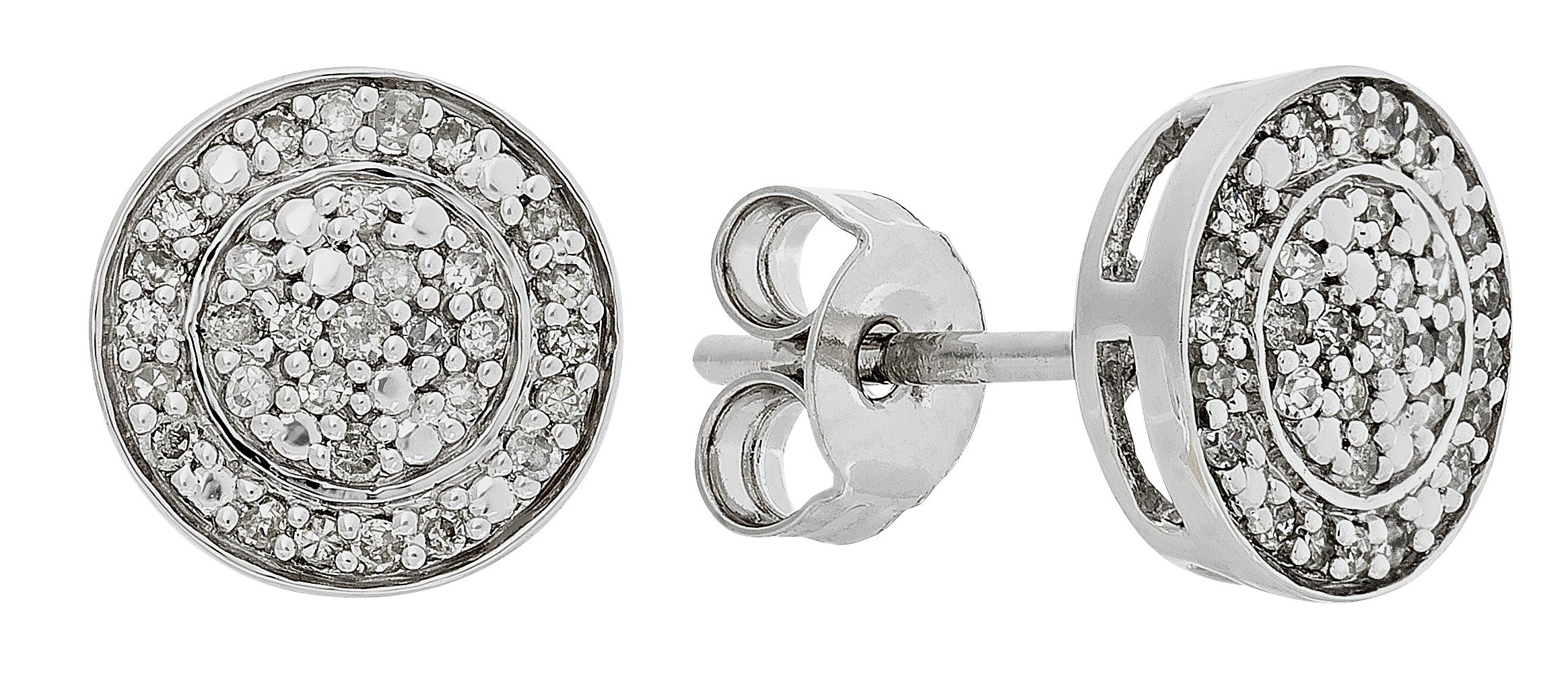 Revere 9ct White Gold 0.10ct tw Diamond Cluster Earrings review