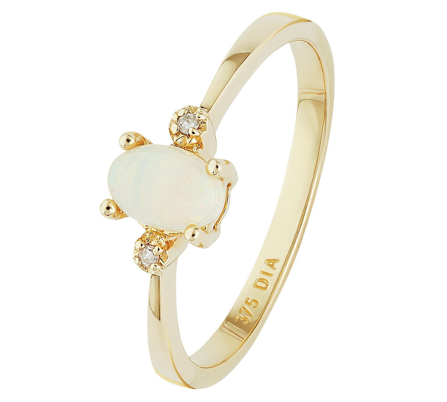 Revere 9ct Gold Opal and Diamond Accent Oval Ring review