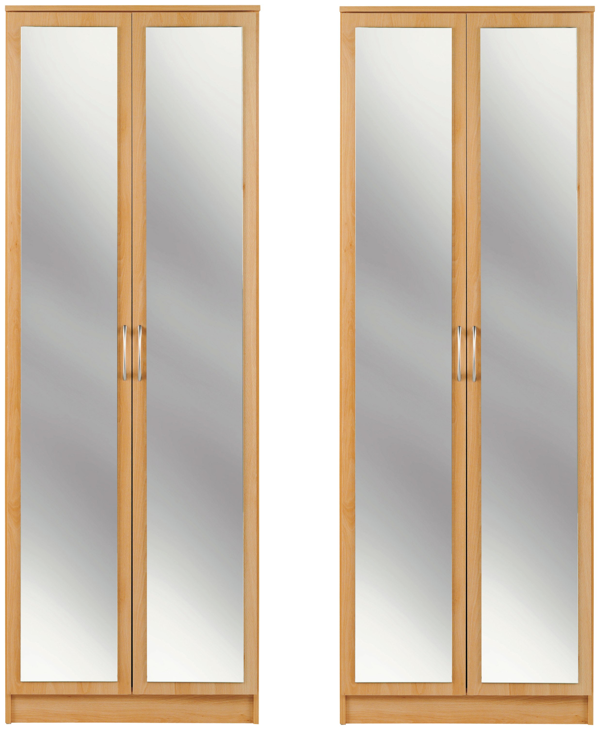 Collection Cheval Two 2 Door Mirror Wardrobes - Beech Effect Review