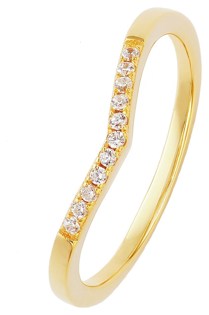 Revere 9ct Gold Plated Silver Cubic Zirconia Wishbone Ring review