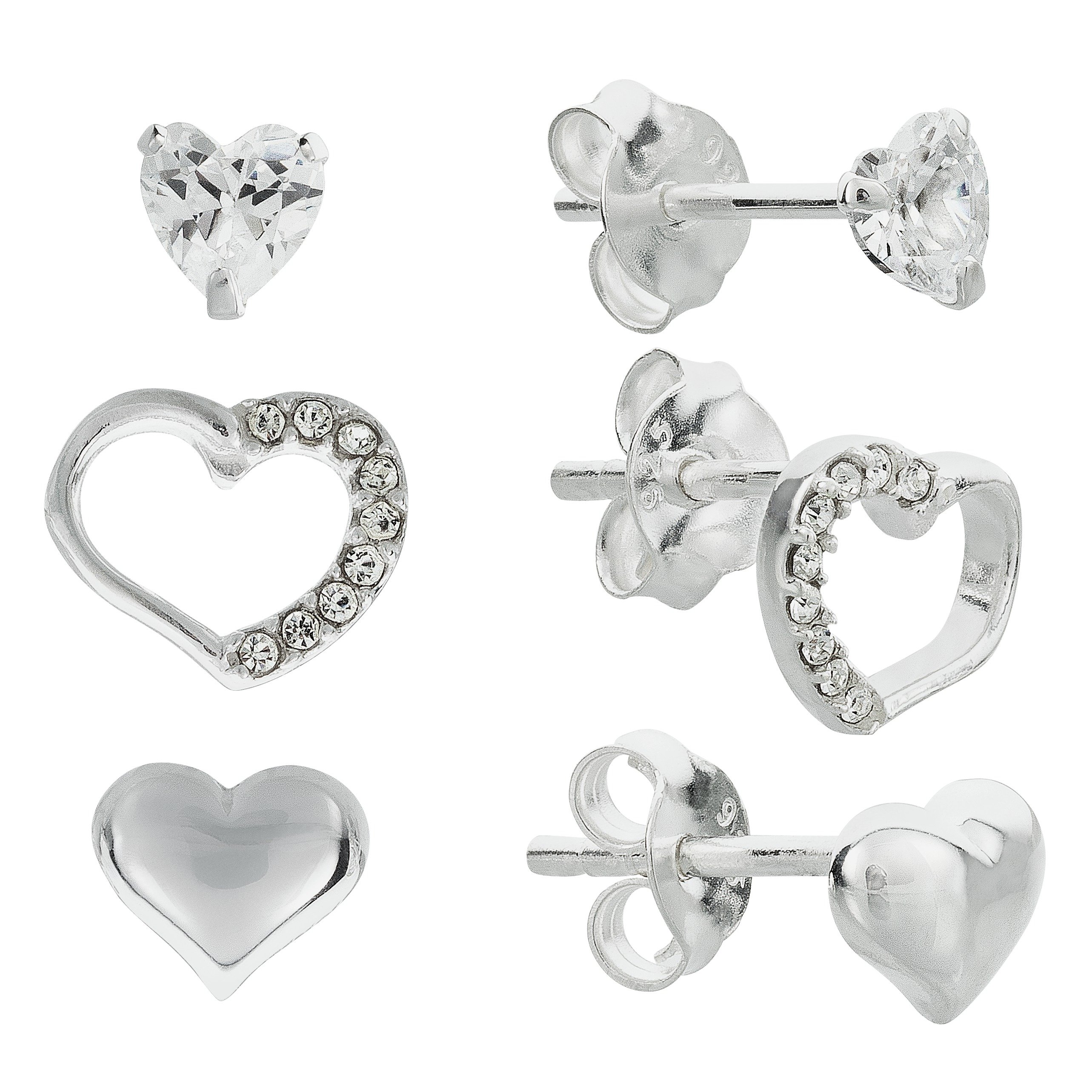 Revere Sterling Silver CZ Heart Stud Earrings review