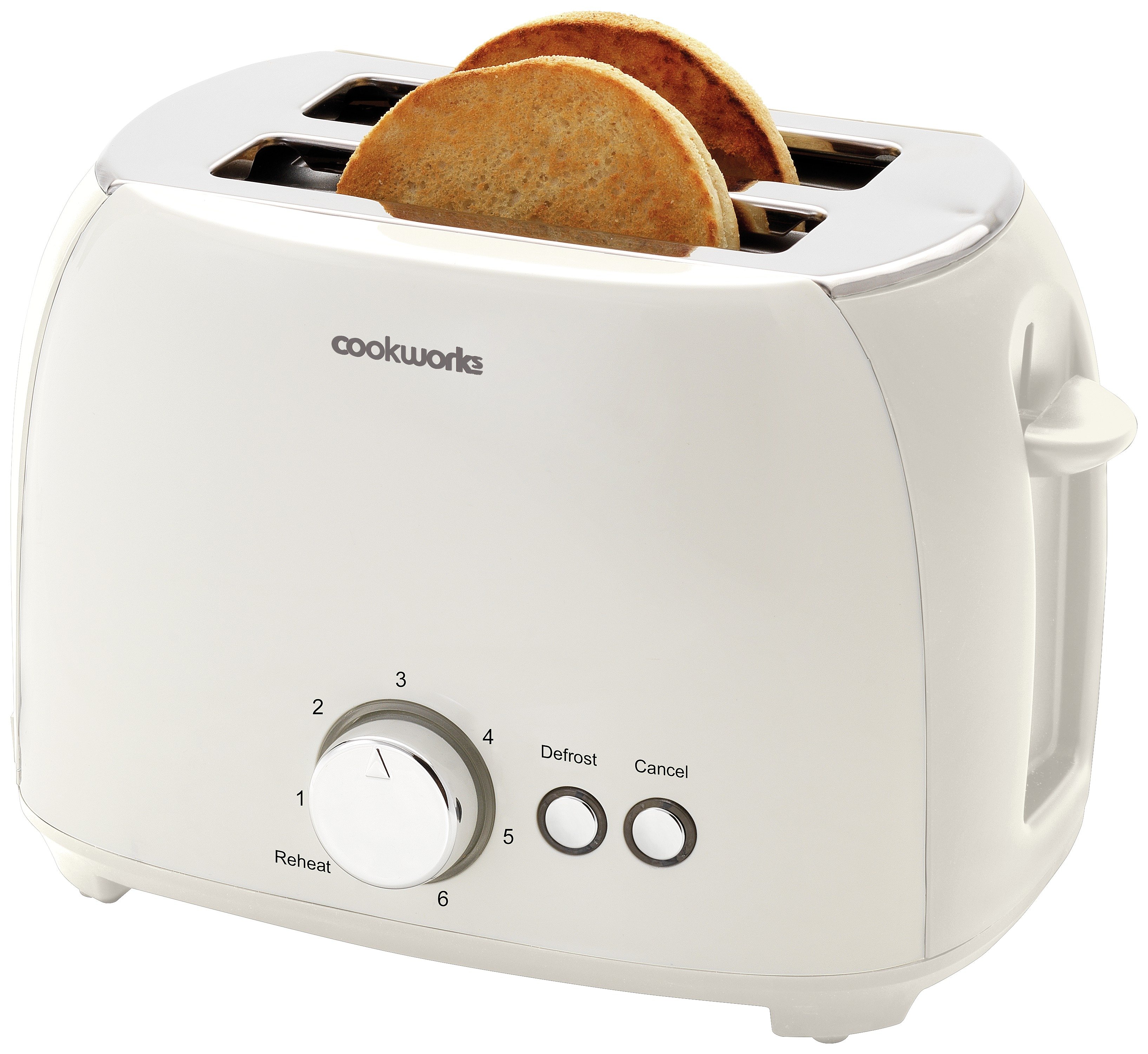'Cookworks 2 Slice Toaster 800 Watts - White
