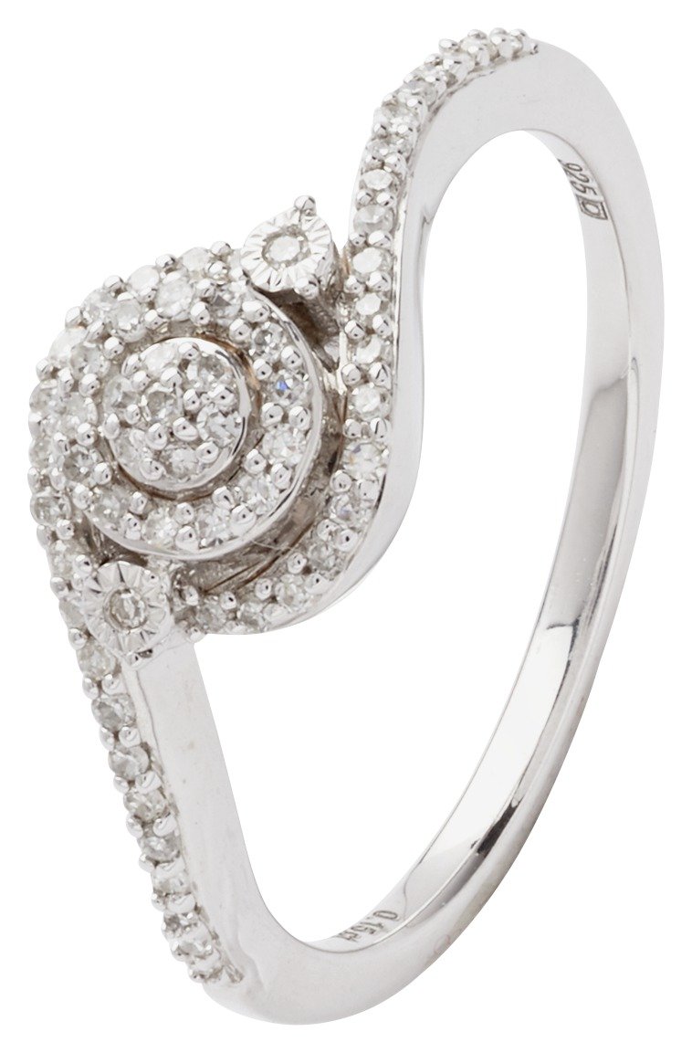 Revere 9ct White Gold 0.15ct tw Diamond Halo Cluster Ring review