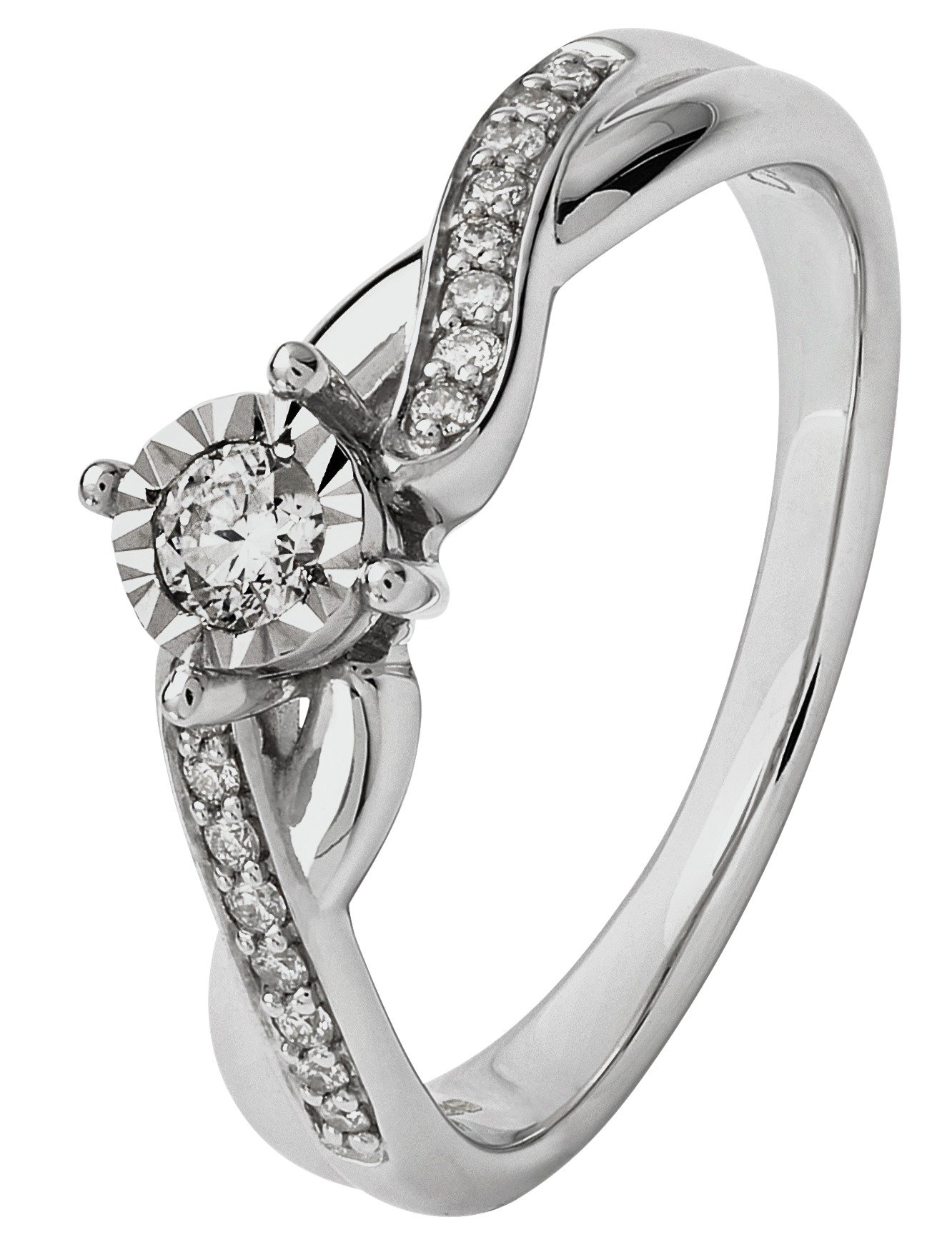 Revere 9ct White Gold 0.18ct tw Diamond Twist Shoulder Ring review