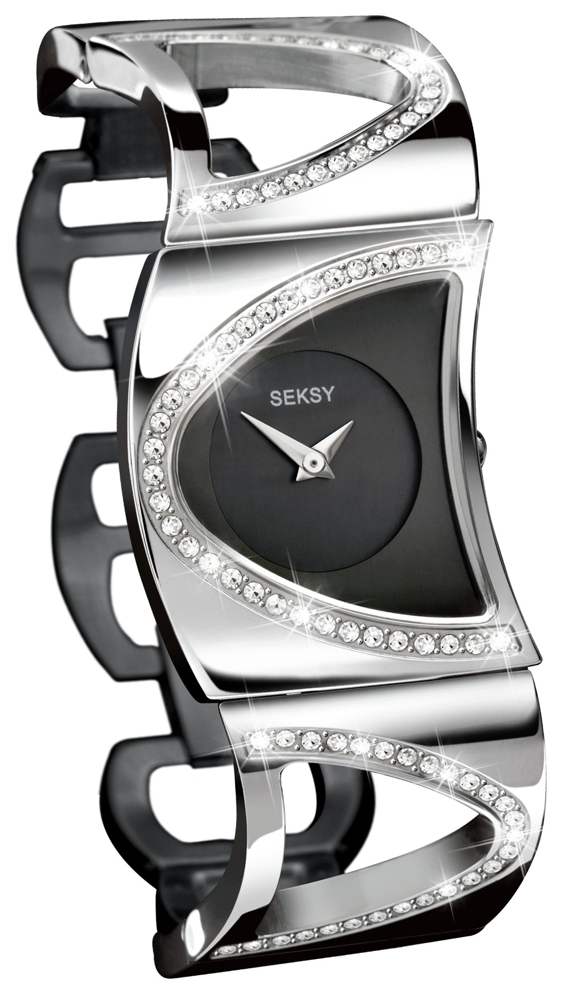 Seksy Ladies' 4117 Black Dial Stone Set Bracelet Watch review