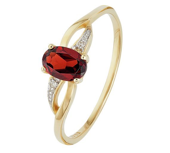 Revere 9ct Gold Garnet and Diamond Accent Twist Ring review