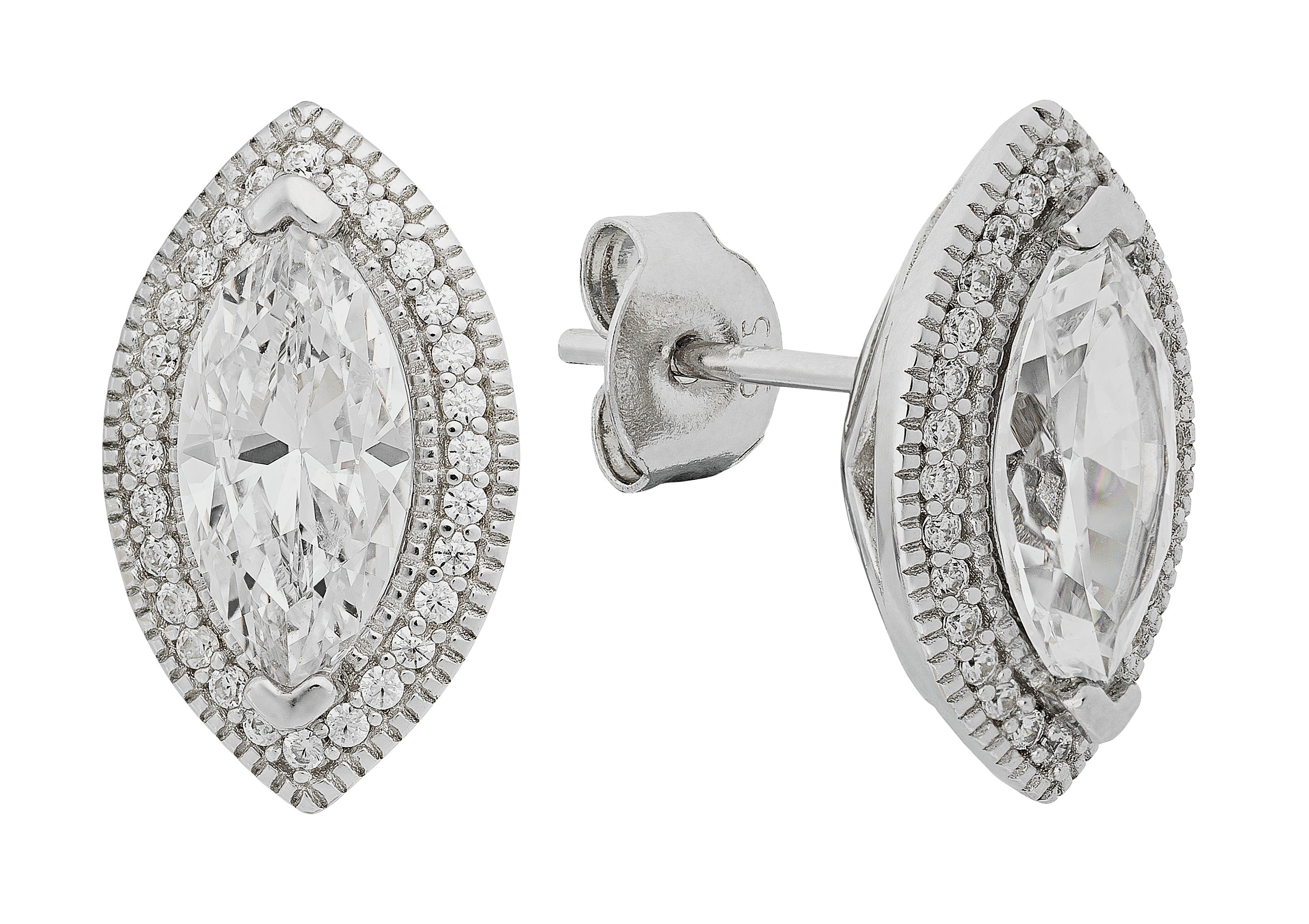 Revere Platinum Plated Silver 2.00ct Look CZ Halo Earrings review