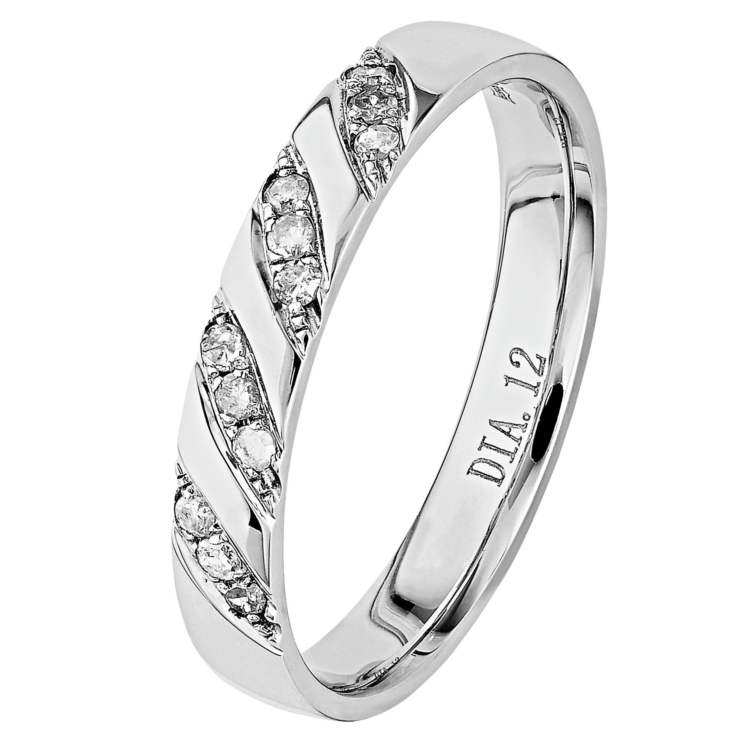 Revere 9ct White Gold 0.10ct Diamond Diagonal Wedding Ring review