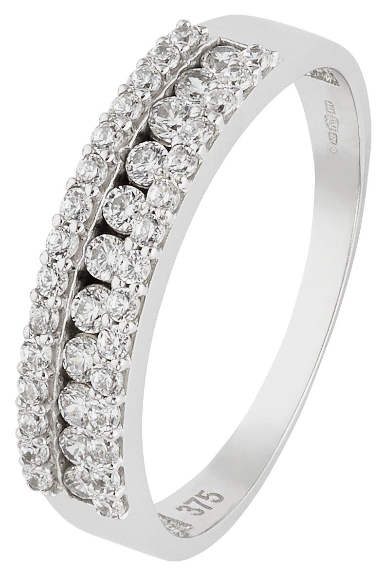 Review of Revere 9ct White Gold Double Row Cubic Zirconia Ring
